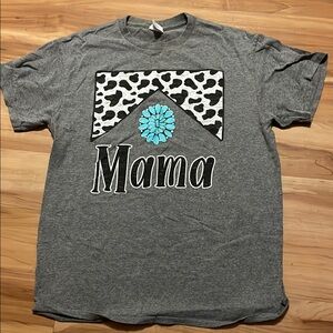 Gildan Gray and Black Short Sleeve Tee with Graphic Design